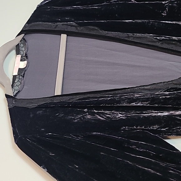 Victoria’s Secret Velvet Silk‎ Kimono Vintage Y2K Lace Tie Front Whimsigoth - Picture 4 of 10